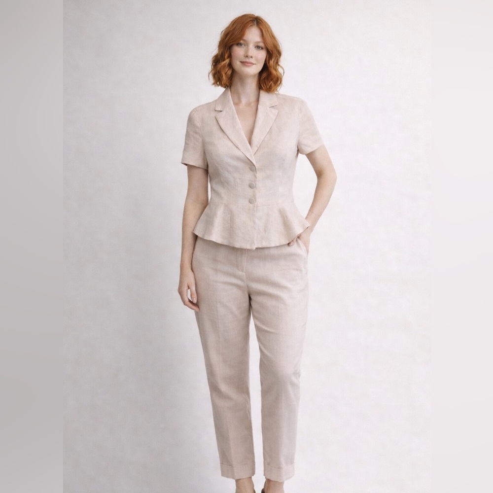 Femme - Blush Pink Linen Jacket - Size 6